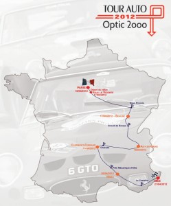 Carte de france du Tour Auto 2012