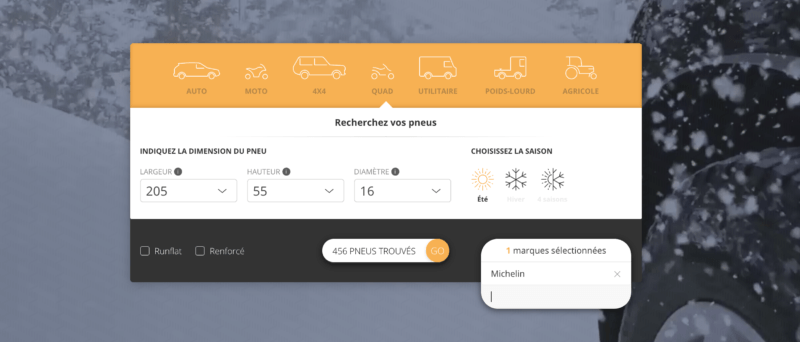 Recherche sur le comparateur de pneus