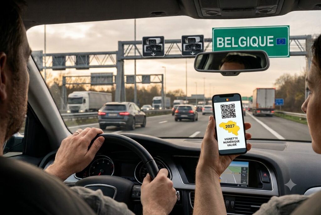 Contrôle d'une voiture dans une zone basse émission en Belgique