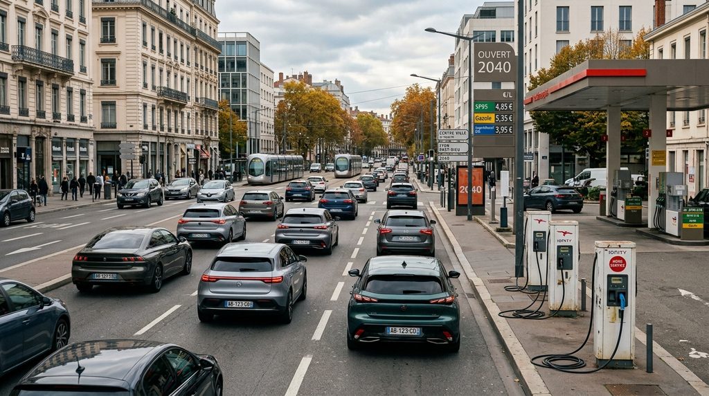Paris en 2040 avec le retour des voitures thermiques et des carburants très chers